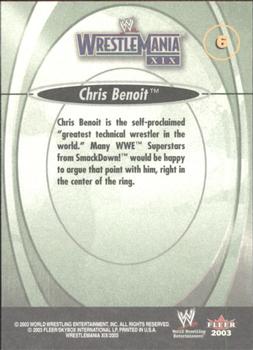 2003 Fleer WWE WrestleMania XIX #6 Chris Benoit  Back