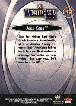 2003 Fleer WWE WrestleMania XIX #12 John Cena  Back