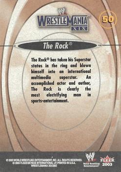 2003 Fleer WWE WrestleMania XIX #50 The Rock  Back
