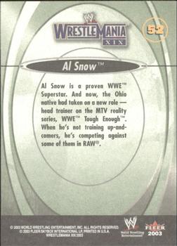 2003 Fleer WWE WrestleMania XIX #52 Al Snow  Back