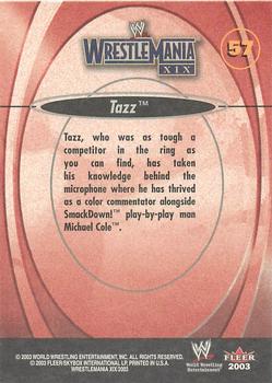 2003 Fleer WWE WrestleMania XIX #57 Tazz  Back