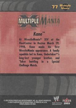 2003 Fleer WWE WrestleMania XIX #77 Kane Back