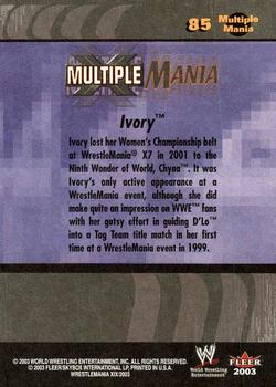 2003 Fleer WWE WrestleMania XIX #85 Ivory Back
