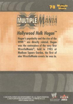 2003 Fleer WWE WrestleMania XIX #78 Hollywood Hulk Hogan Back