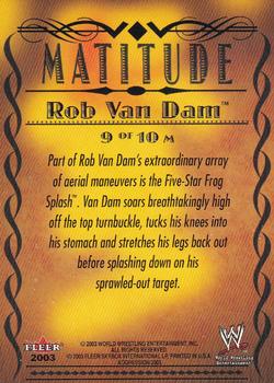 2003 Fleer WWE Aggression - Matitude #9 M Rob Van Dam  Back