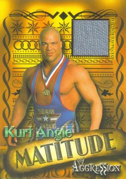 2003 Fleer WWE Aggression - Matitude Event Used #M KA Kurt Angle Front