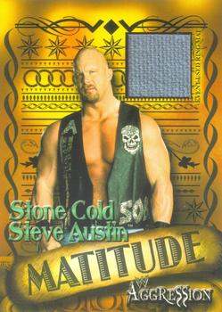 2003 Fleer WWE Aggression - Matitude Event Used #M SA Stone Cold Steve Austin Front