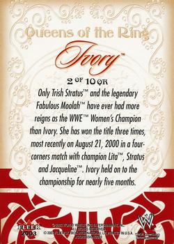 2003 Fleer WWE Aggression - Queens of the Ring #2 QR Ivory  Back