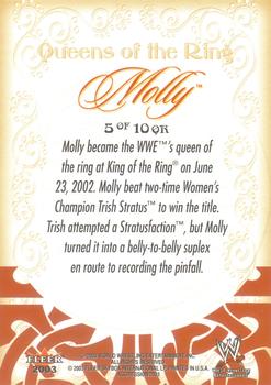 2003 Fleer WWE Aggression - Queens of the Ring #5 QR Molly  Back