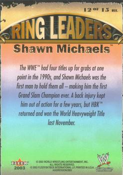 2003 Fleer WWE Aggression - Ring Leaders #12 Shawn Michaels  Back