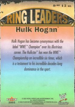2003 Fleer WWE Aggression - Ring Leaders #9 Hulk Hogan  Back