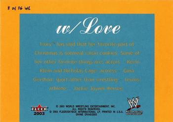 2003 Fleer WWE Divine Divas - With Love #3 WL Ivory Back