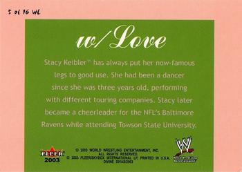 2003 Fleer WWE Divine Divas - With Love #5 WL Stacy Keibler Back