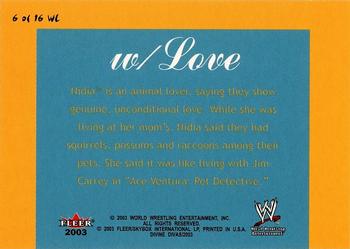 2003 Fleer WWE Divine Divas - With Love #6 WL Nidia Back