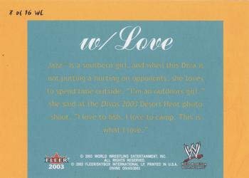 2003 Fleer WWE Divine Divas - With Love #8 WL Jazz Back