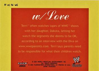 2003 Fleer WWE Divine Divas - With Love #11 WL Terri Back