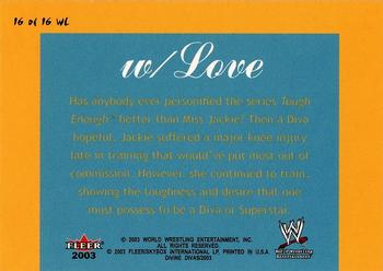 2003 Fleer WWE Divine Divas - With Love #16 WL Miss Jackie Back