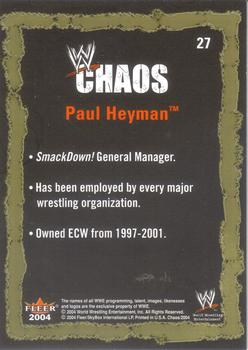 2004 Fleer WWE Chaos #27 Paul Heyman  Back