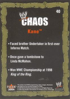2004 Fleer WWE Chaos #40 Kane  Back