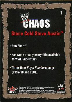 2004 Fleer WWE Chaos #1 Stone Cold Steve Austin  Back