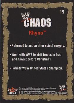 2004 Fleer WWE Chaos #15 Rhyno Back