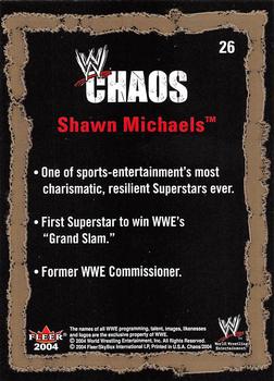 2004 Fleer WWE Chaos #26 Shawn Michaels  Back