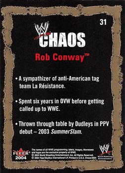 2004 Fleer WWE Chaos #31 Rob Conway  Back
