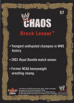 2004 Fleer WWE Chaos #57 Brock Lesnar  Back