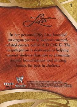 2004 Fleer WWE Divine Divas 2005 #1 Lita Back