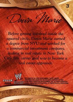 2004 Fleer WWE Divine Divas 2005 #3 Dawn Marie Back