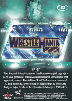 2004 Fleer WWE WrestleMania XX #83 Triple H Back