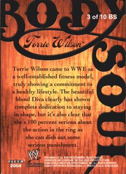 2004 Fleer WWE Divine Divas 2005 - Body And Soul #3 BS Torrie Wilson Back
