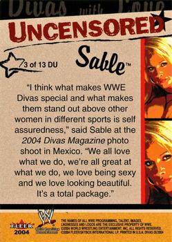 2004 Fleer WWE Divine Divas 2005 - Divas Uncensored #3 DU Sable Back