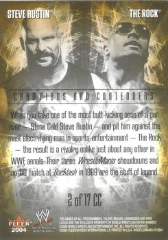 2004 Fleer WWE WrestleMania XX - Champions And Contenders #2 CC Steve Austin / The Rock Back