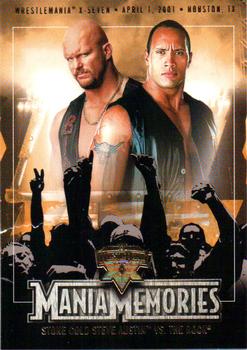 2004 Fleer WWE WrestleMania XX - Gold #82 Stone Cold Steve Austin / The Rock Front