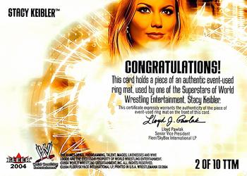 2004 Fleer WWE WrestleMania XX - To The Mat Memorabilia #2 TTM Stacy Keibler  Back