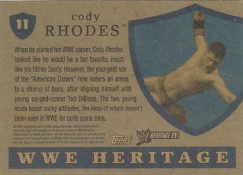 2008 Topps Heritage IV WWE #11 Cody Rhodes  Back