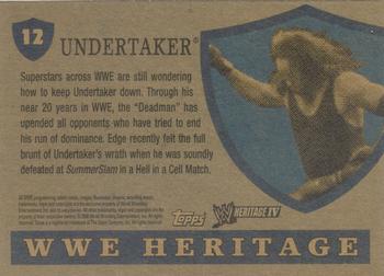 2008 Topps Heritage IV WWE #12 Undertaker  Back