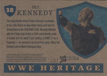 2008 Topps Heritage IV WWE #38 Mr. Kennedy  Back