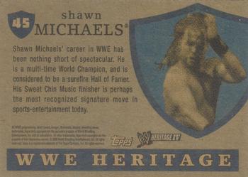 2008 Topps Heritage IV WWE #45 Shawn Michaels  Back