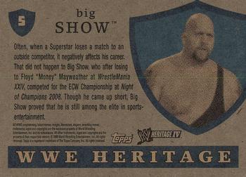 2008 Topps Heritage IV WWE #5 Big Show  Back