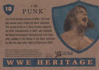 2008 Topps Heritage IV WWE #10 CM Punk  Back