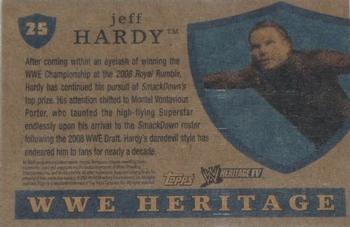 2008 Topps Heritage IV WWE #25 Jeff Hardy  Back