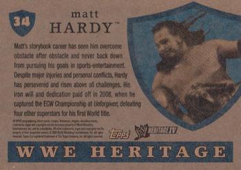 2008 Topps Heritage IV WWE #34 Matt Hardy  Back