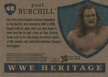 2008 Topps Heritage IV WWE #40 Paul Burchill  Back