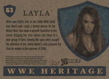 2008 Topps Heritage IV WWE #63 Layla  Back