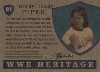 2008 Topps Heritage IV WWE #81 Rowdy Roddy Piper  Back