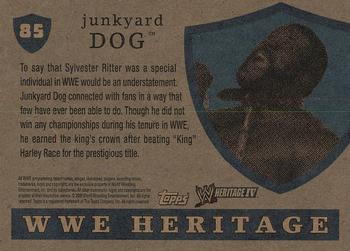 2008 Topps Heritage IV WWE #85 Junkyard Dog  Back