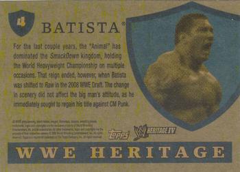 2008 Topps Heritage IV WWE #4 Batista  Back