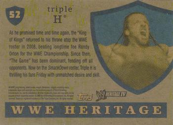 2008 Topps Heritage IV WWE #52 Triple H  Back